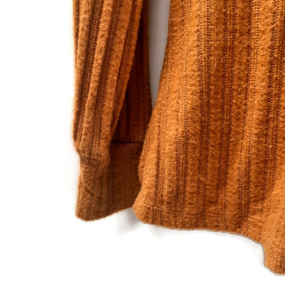 Anthropologie Maeve Rafela hacci surplice mustard sweater Small - Picture 8 of 10